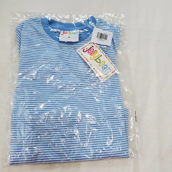 Jelly Bean/Smock Candy Size 4 Medium Blue Striped T-Shirt Cotton/Spandex NWT - Picture 7 of 7